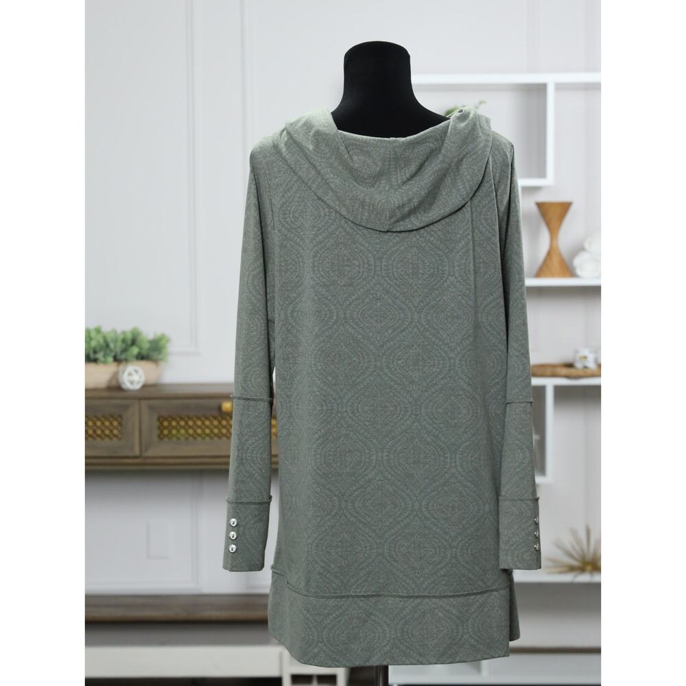Soft Surroundings Sage Green Draped Cowl Neck Tunic - Picture 8 of 14